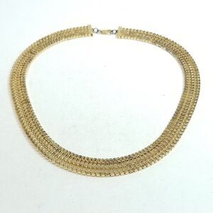 Vintage Gold Tone Flat Chain Necklace, Nice Size and Length, Minimal Estate
